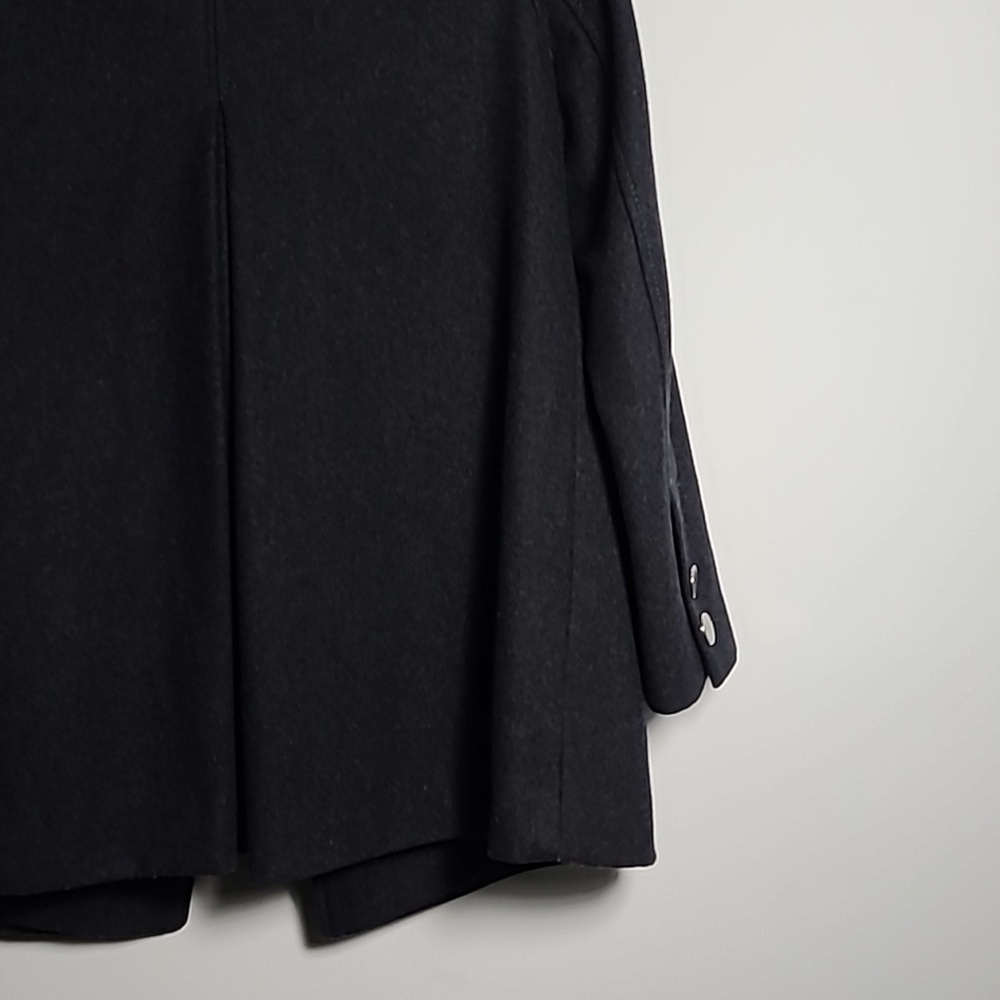 GUESS LOS ANGELES Dark Grey Wool Long Sleeve Button Up Coat Size Petite Small - Picture 13 of 16